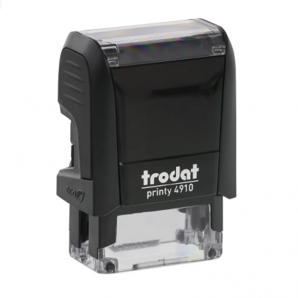 TRODAT PRINTY 4910 Timbro Autoinchiostrante Rettangolare Eco Nero 26×9 mm testo a 2 righe