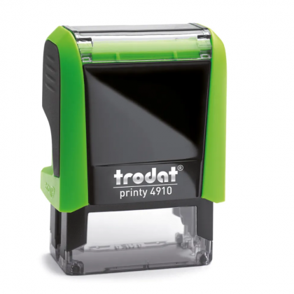 TRODAT PRINTY 4910 Timbro Autoinchiostrante Rettangolare Verde Mela 26×9 mm Testo a 2/3 righe