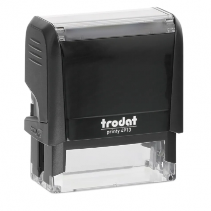 TRODAT PRINTY 4913 Timbro Autoinchiostrante Rettangolare Eco Nero 58×22 mm Testo a 5-6 righe con Cartuccia Nera