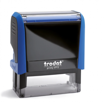 TRODAT PRINTY 4913 Timbro Autoinchiostrante Rettangolare Blu Cielo 58×22 mm Testo a 5-6 righe con Cartuccia Nera