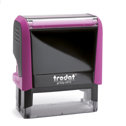 TRODAT PRINTY 4913 Timbro Autoinchiostrante Rettangolare Fucsia 58×22 mm Testo a 5-6 righe con Cartuccia Nera