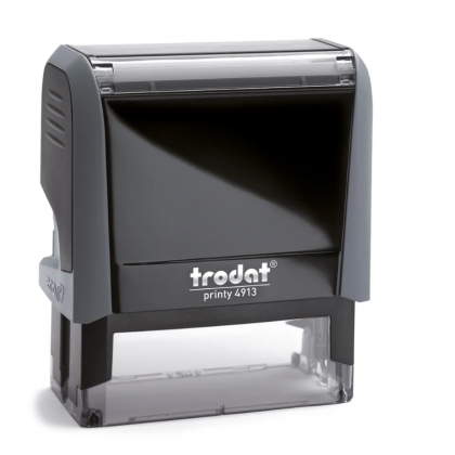 TRODAT PRINTY 4913 Timbro Autoinchiostrante Rettangolare Eco Grigio 58×22 mm Testo a 5-6 righe con Cartuccia Nera