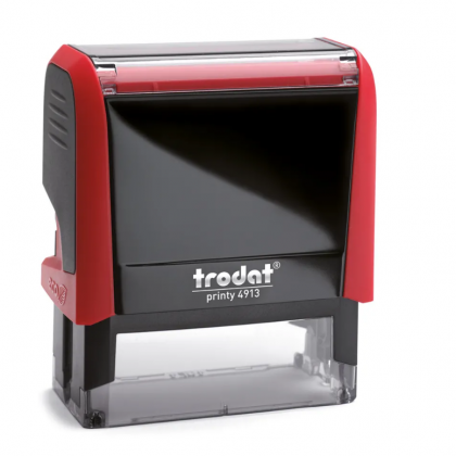 TRODAT PRINTY 4913 Timbro Autoinchiostrante Rettangolare Rosso Fuoco 58×22 mm Testo a 5-6 righe con Cartuccia Nera