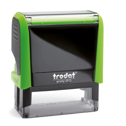 TRODAT PRINTY 4913 Timbro Autoinchiostrante Rettangolare Verde Mela 58×22 mm Testo a 5-6 righe con Cartuccia Nera