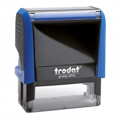 TRODAT PRINTY 4914 Timbro Autoinchiostrante Rettangolare Blu Cielo 64×26 mm Testo a 6-7 righe con Cartuccia Nera