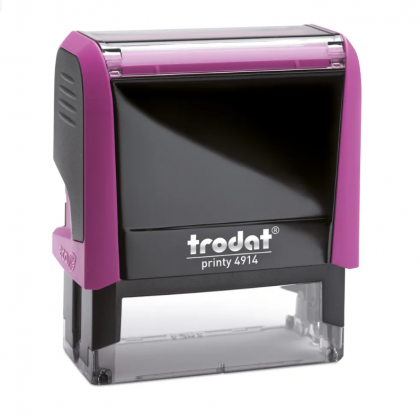 TRODAT PRINTY 4914 Timbro Autoinchiostrante Rettangolare Fucsia 64×26 mm Testo a 6-7 righe con Cartuccia Nera