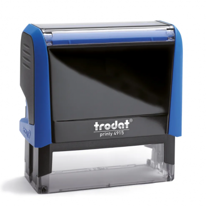 TRODAT PRINTY 4915 Timbro Autoinchiostrante Rettangolare Blu Cielo 70×25 mm Testo a 6-7 righe con Cartuccia Nera