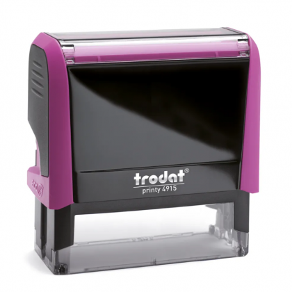 TRODAT PRINTY 4915 Timbro Autoinchiostrante Rettangolare Fucsia 70×25 mm Testo a 6-7 righe con Cartuccia Nera