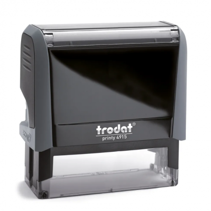 TRODAT PRINTY 4915 Timbro Autoinchiostrante Rettangolare Eco Grigio 70×25 mm Testo a 6-7 righe con Cartuccia Nera