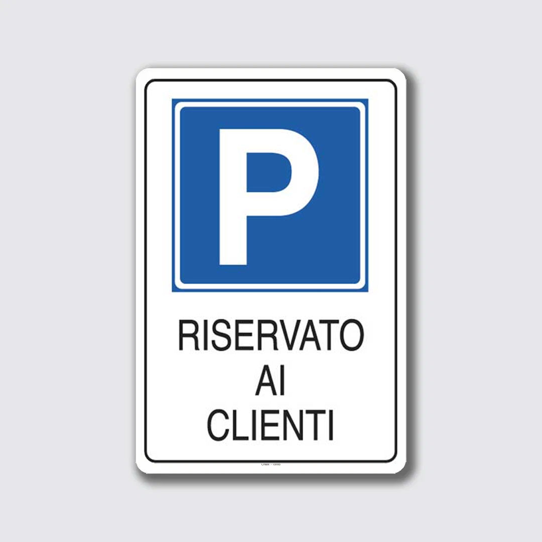 Cartello Parcheggio Riservato a Norma Personalizzabile in Alluminio  Rifrangente 40 x 60 cm –