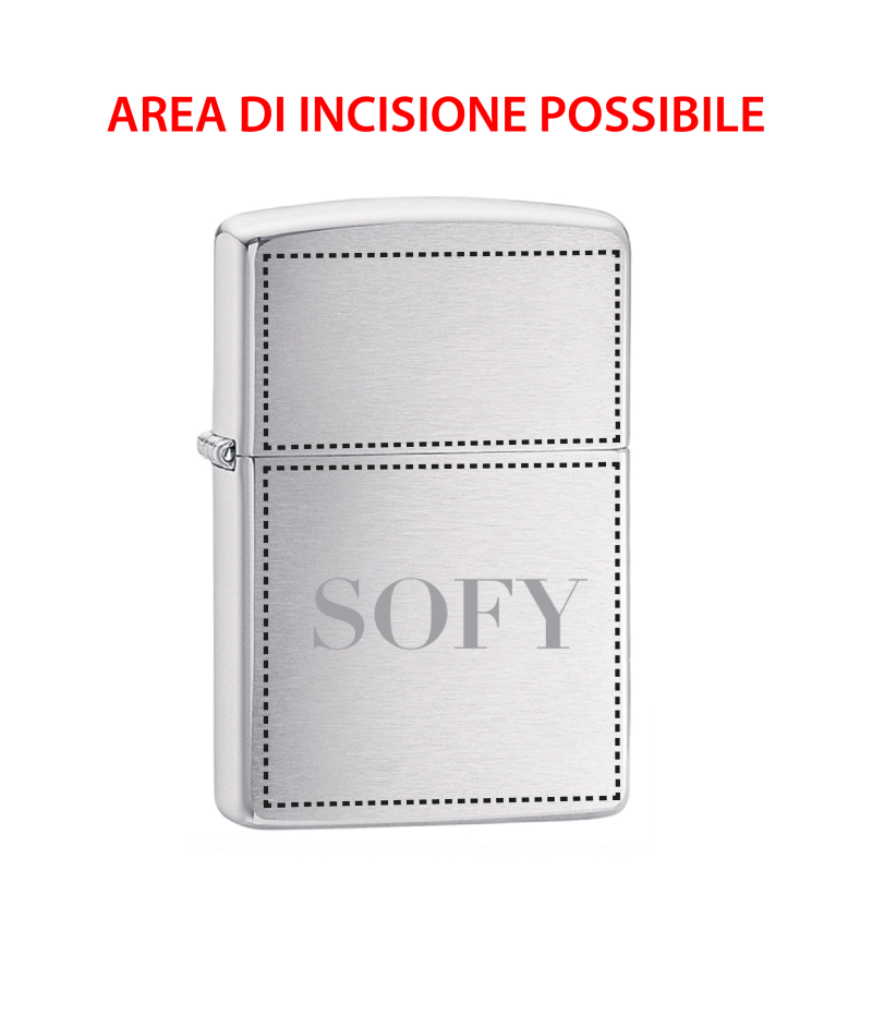 ACCENDINO ZIPPO ORIGINALE CROMO SATINATO SPAZZOLATO art. 200