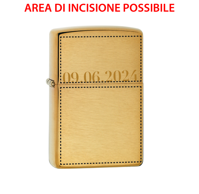 ACCENDINO ZIPPO ORIGINALE BRASS SATINATO art. 204B