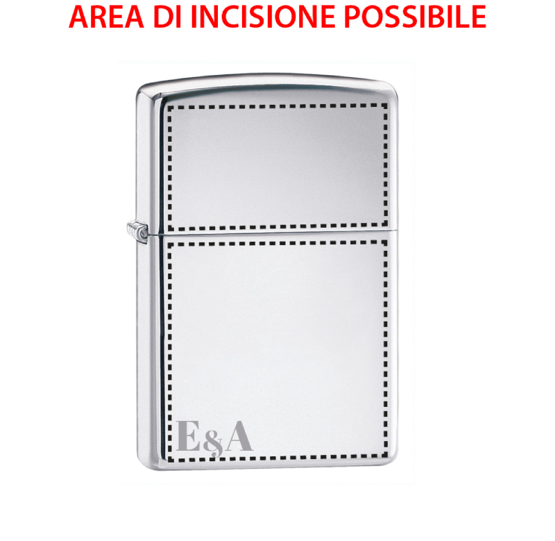 ACCENDINO ZIPPO ORIGINALE CROMO LUCIDO art. 250