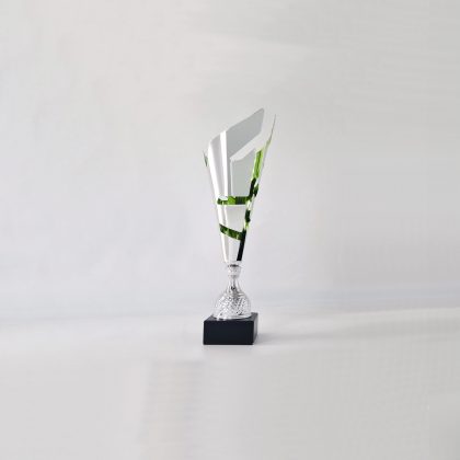 Coppa trofeo argentato a foglia per premiazioni ed eventi